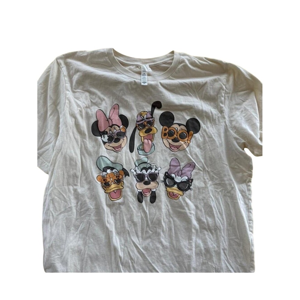 Disney Halloween Mickey Mouse Graphic Tee White XXL Oversized Park Shirt